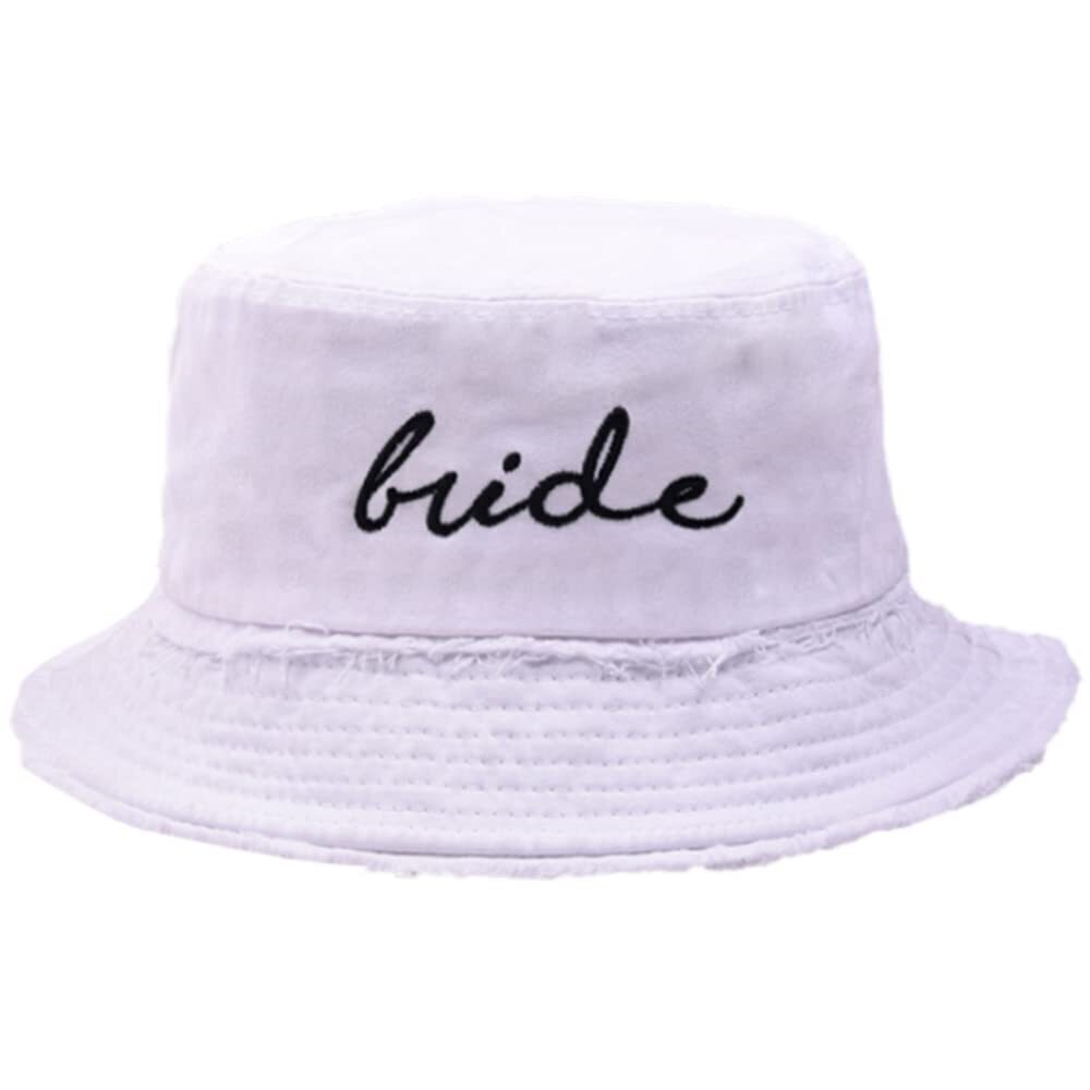 6069 Bachelorette Bucket Hat For Bride Squad Distressed Embroidered Sun Hat